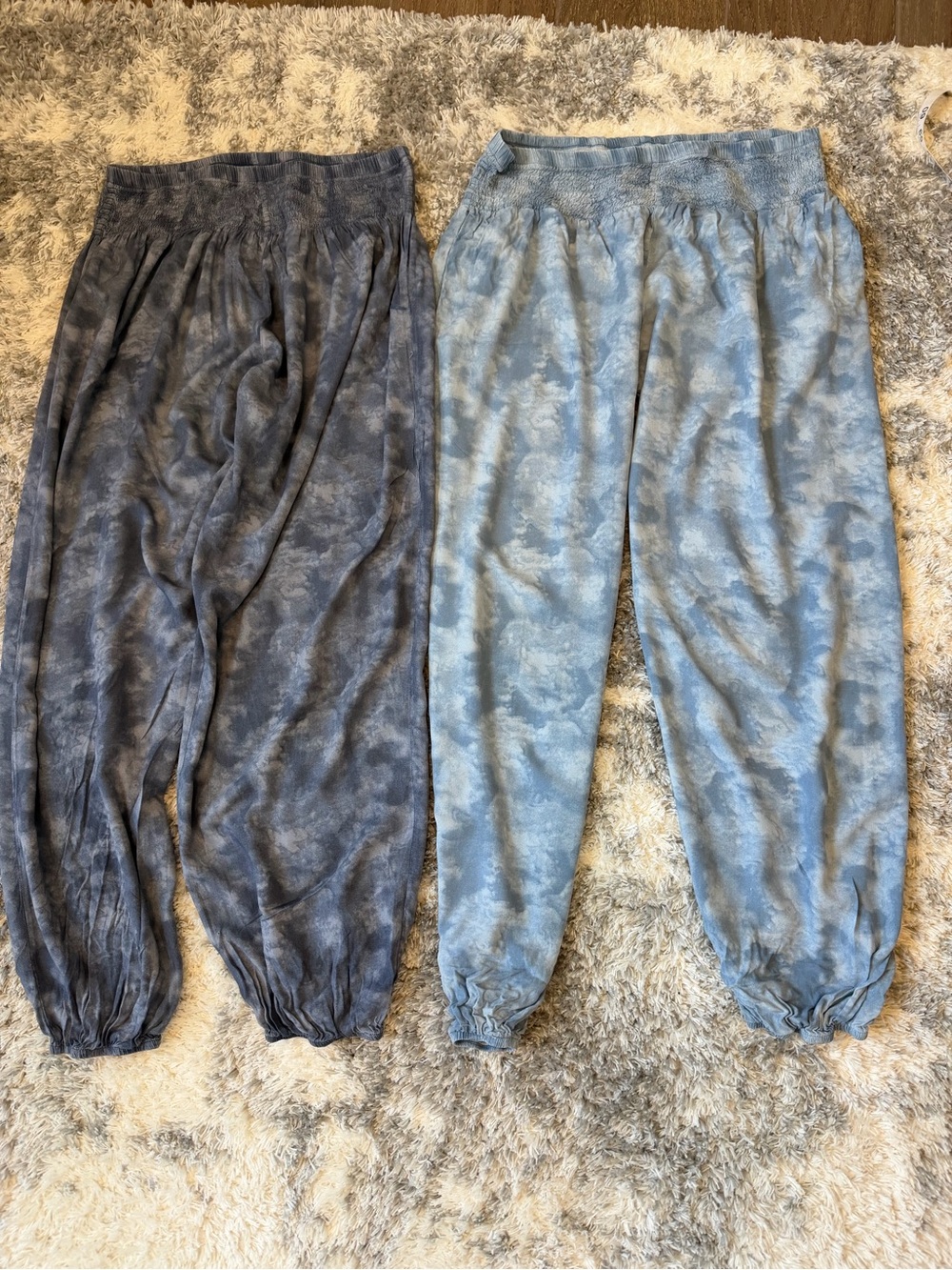 Women's Harem Jogger Pants - Blue Tie-Dye